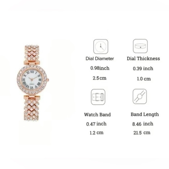 Gorgeous Rose Gold Rhinestone Watch - Picture 3 of 5